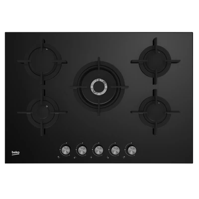 PIANO COTTURA 5 FUOCHI BEKO HILW75222S 75 cm Wok Vetro NERO