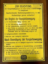 Plaque métal originale vintage Deutsche Bahn panneau chemin de fer allemand rare