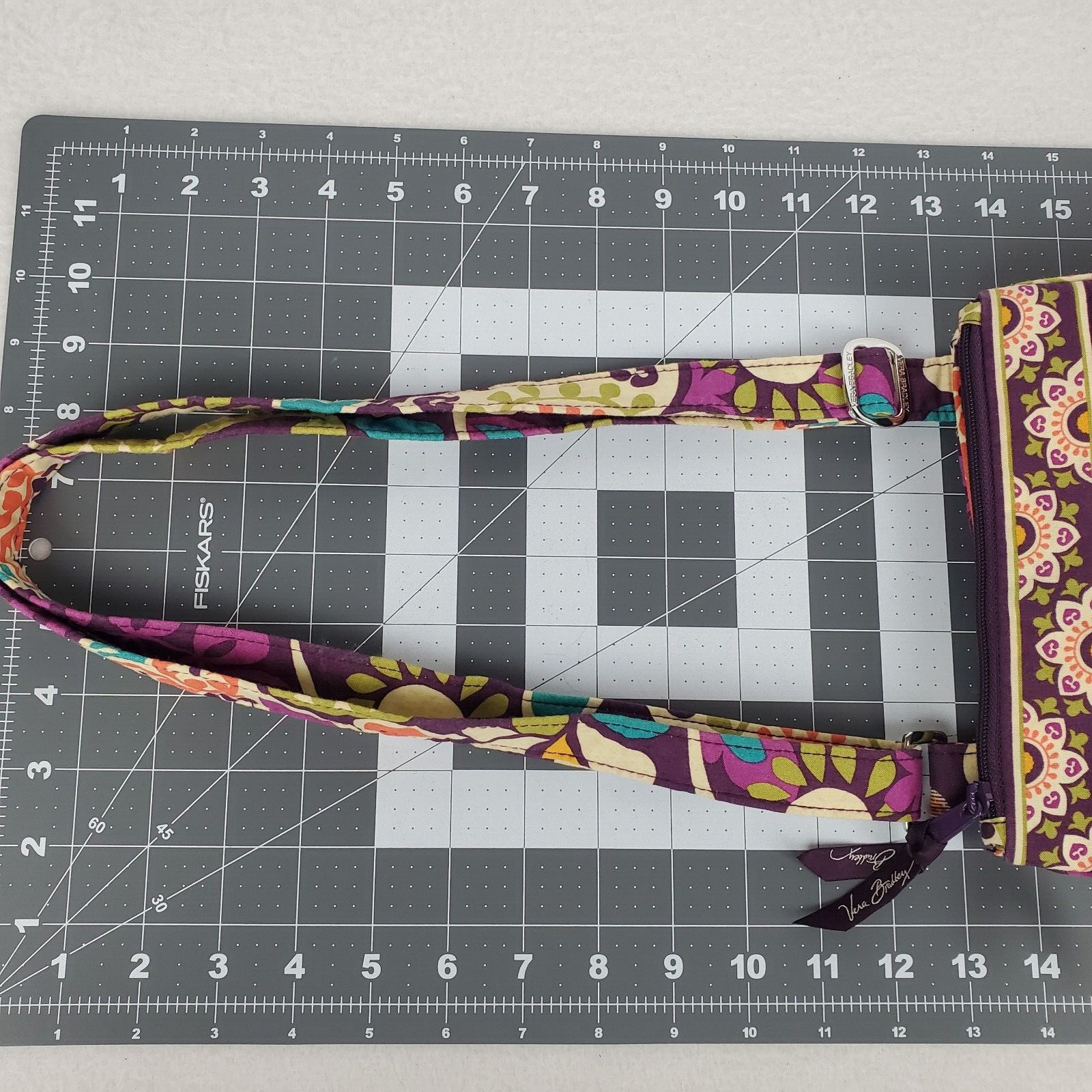 Vera Bradley Plum Crazy Fold Over Flap Crossbody Shoulder Bag Purse