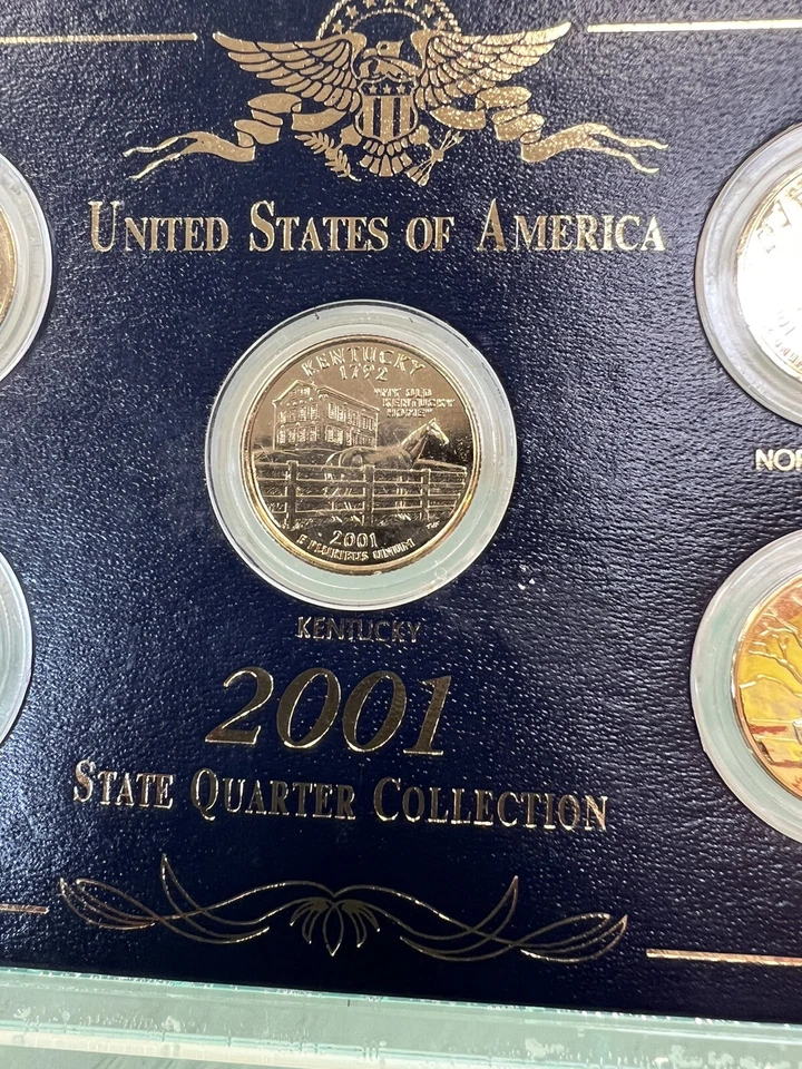 2001 US State Quarter Collection "24 KT Gold Plated" Set of 5 - Image 3 of 4