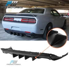 Fits 15-23 Dodge Challenger IKON V1 Style Rear Bumper Diffuser Matte Black PP