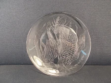 Duralex Crystal France Embossed Wheat & Corn Luncheon Plate 9 1/4"
