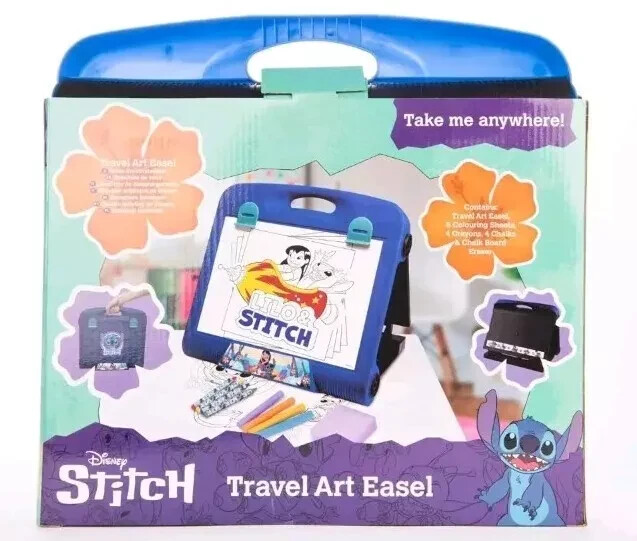 Disney Lilo And Stitch Children's Travel Art Drawing Easel Crayons Chalks Xmas