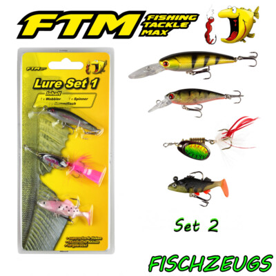 FTM Lure Set Kunstköder Wobbler Spinner Gummifisch Raubfisch Hecht Zander Barsch