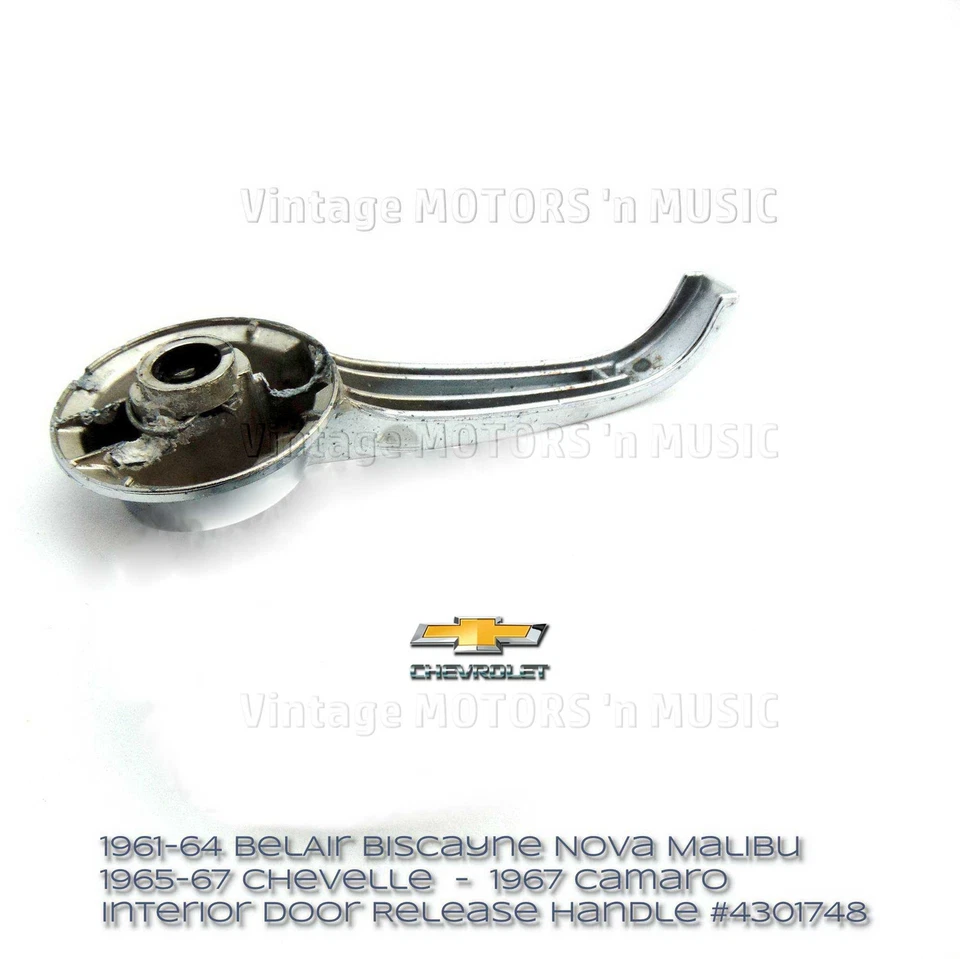 Manija de liberación de puerta interior GM #4301748 Chevrolet 1961-67 Nova Chevelle Camaro Foto 4 de 4