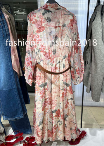 ZARA NUEVO VESTIDO MIDI MUJER ESTAMPADO FLORAL CON CINTURÓN XS-XL 2507/147/330 - Imagen 3 de 3