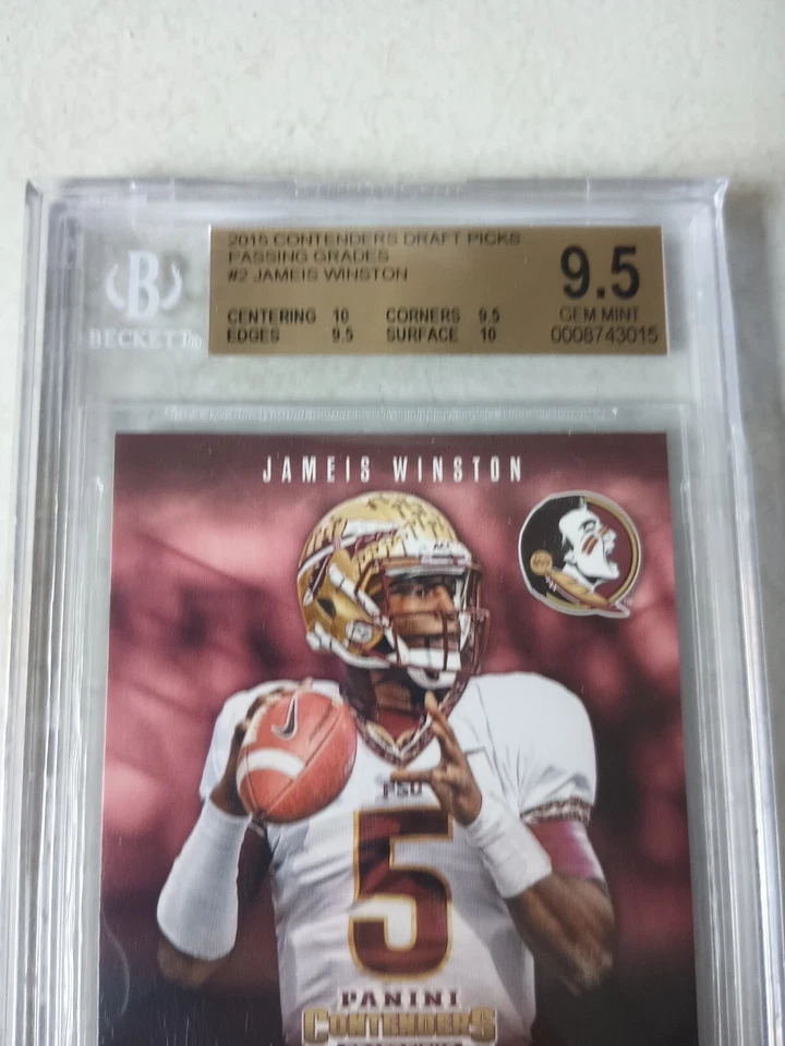 2015 JAMEIS WINSTON CONTENDERS DRAFT PICKS PASSING GRADES CARD#2 MINT 9.5 BGS  - Image 4 of 4