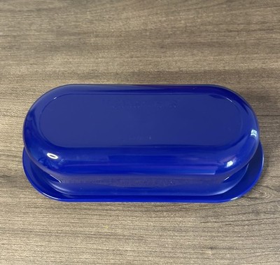 Tupperware Butter Dish Small Blue Impressions Dishwasher Safe BPA-free