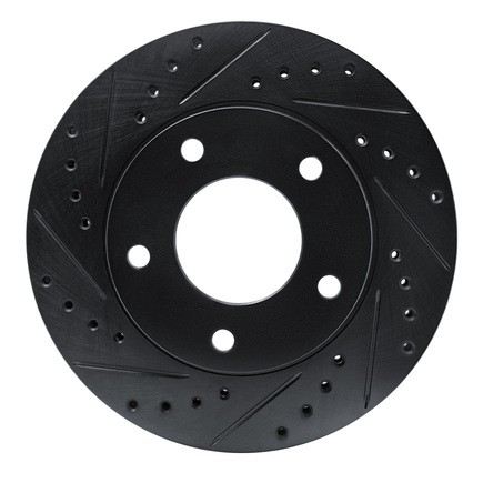 Dynamic Friction Company 633-46004L Brake Rotor   Drilled And Slotted   Black