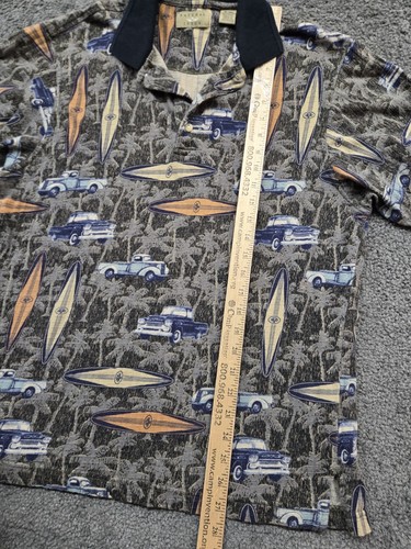 Vintage Hawaiian Shirt Size XL (Fits Large) Classic Truck Surfboard Hawaiian Car - Picture 7 of 7