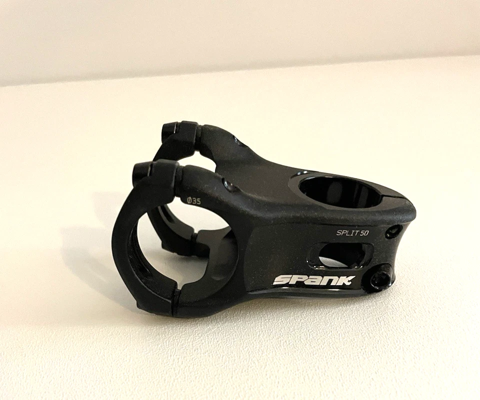 Vástago de bicicleta Spank Split 35 Shotpeen anodizado negro 50 mm aleación CNC Foto 2 de 3