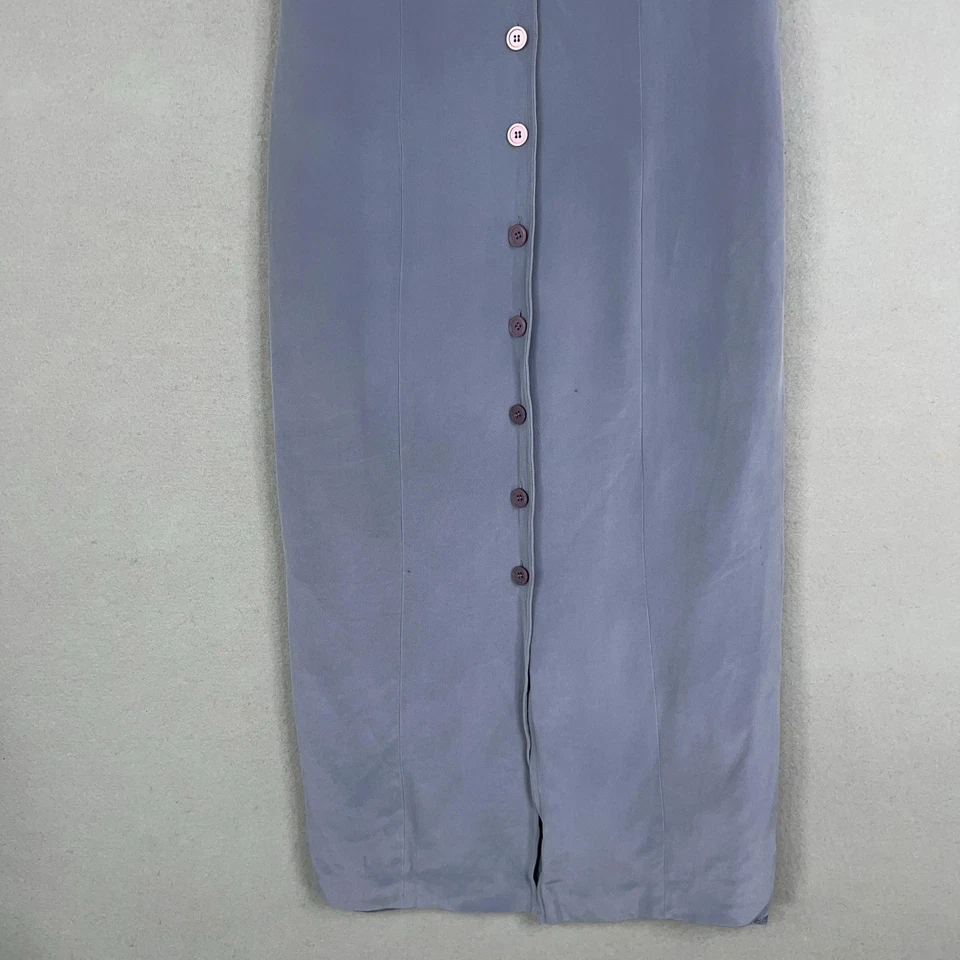 Talbots Dress Womens 6 Blue Purple Silk Modest Cottage Minimalist Quiet Luxury - Image 3 of 4