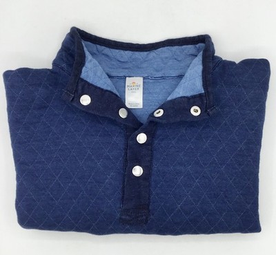 SO SOFT  Marine Layer- Two Toned Blue Reversible quilted Pullover size Small