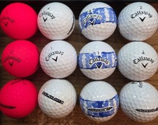 Callaway SUPERSOFT Red, white, distressed blue stripe golf balls, Dozen