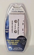 Wireless Gear White Cassette Adapter Tape AUX 3.5mm Jack / Car Radio iPhone NEW