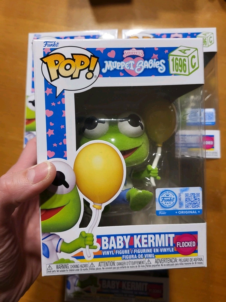 Funko Pop Muppet Babies BABY KERMIT FLOCKED #1696 Boxlunch