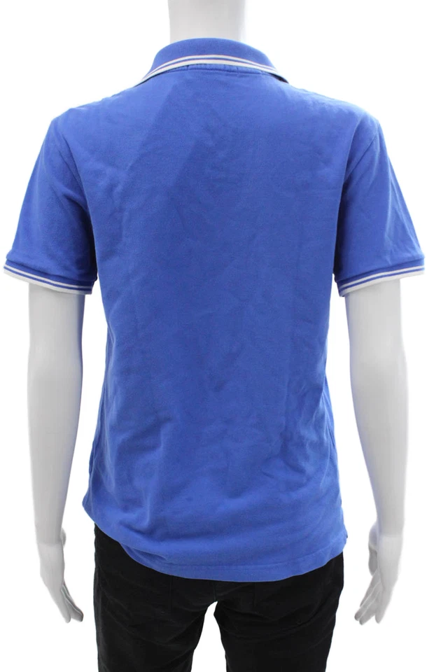 Moncler Mujeres Cuello Manga Corta Algodón Polo Botón Top Básico Azul Talla M Foto 3 de 4