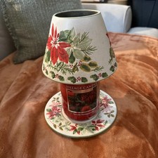 Yankee Candle Decorative Candle Holder with Floral Design poinsettia Christmas