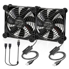 Quiet Dual 120mm USB Fan 5V with USB Extension Cable Dual Ball Bearings