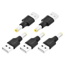 5Pcs USB to DC Power Adapter, 5V USB A Male to DC 5525 Male Adapter