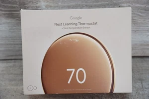Google Nest Learning Thermostat 4th Gen Polished Gold + Temperature Sensor