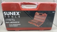 Sunex Tools 208pc Master 1/4” Bit Set S2 9729 Phillips Slotted Torx Hex NEW
