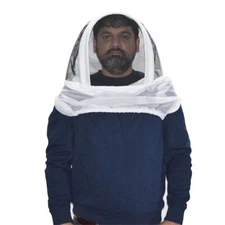 Beekeeping Hoodie Veil – Half Body Protective Cotton Mesh-BINI BEES