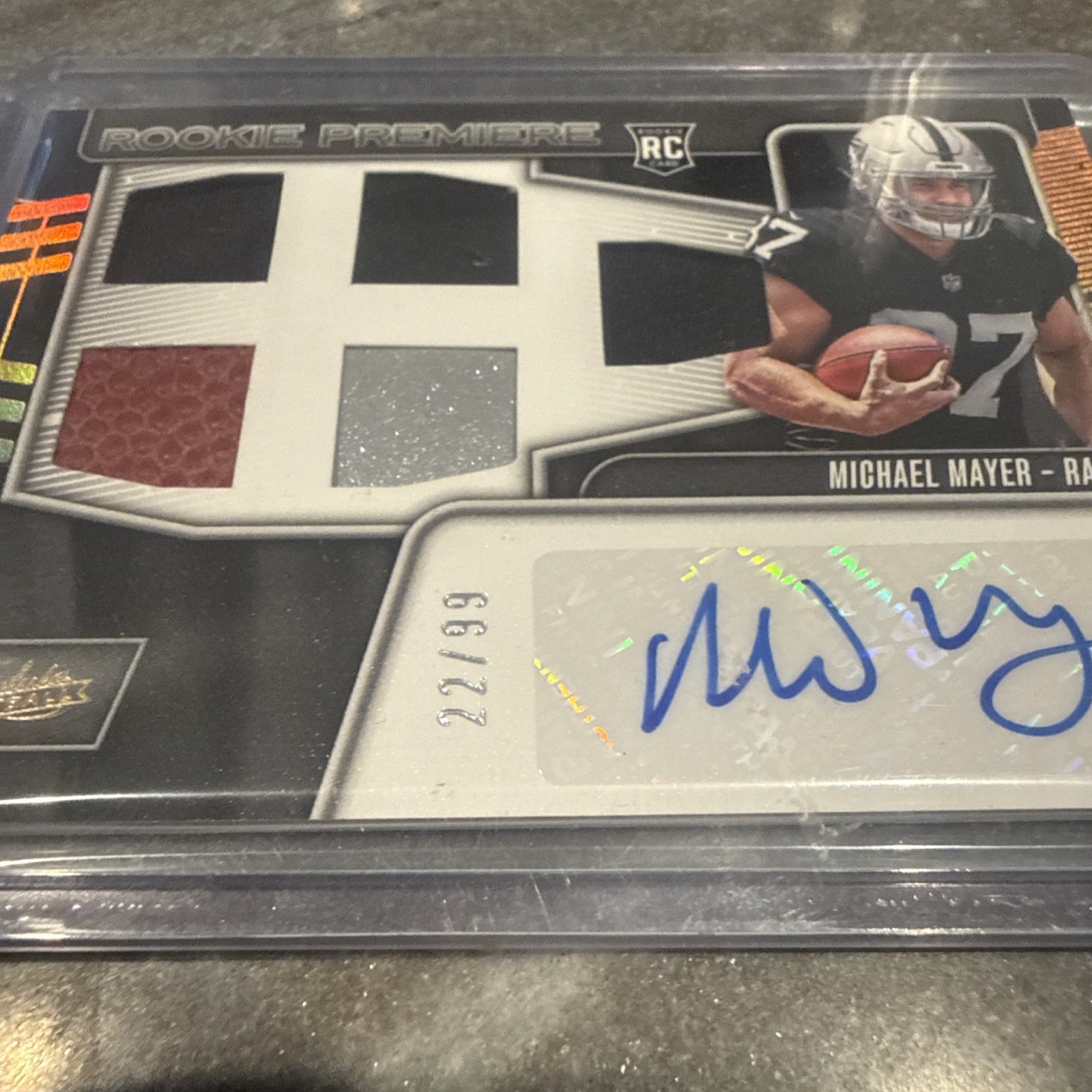 Michael Mayer 2023 Panini Absolute Rookie Premiere RPA Auto Patch Ball /99 NRMT+ view 3
