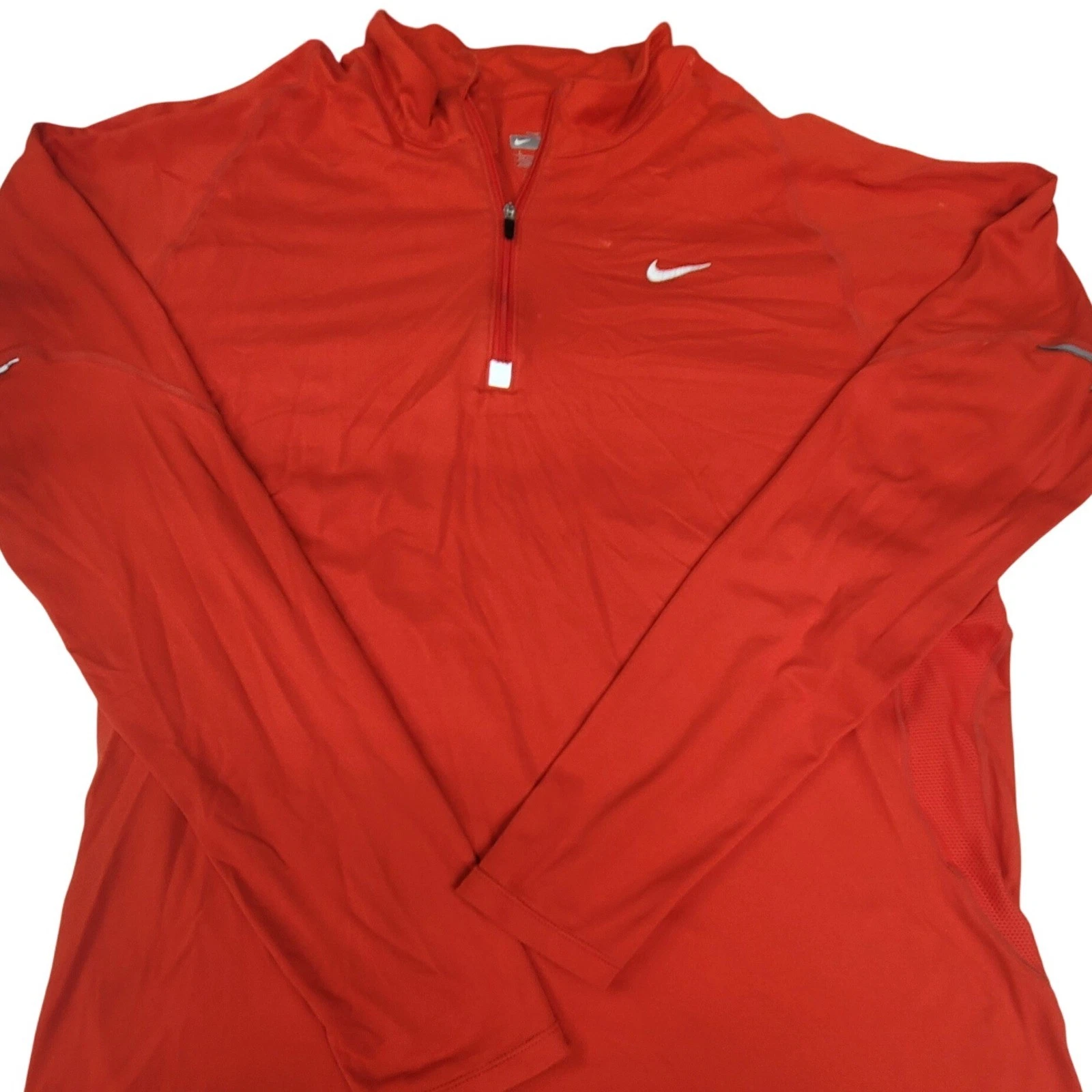 Nike Dri-FIT Half Zip Pullover Long Sleeve Running Top Mens Large Red