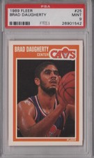 Brad Daugherty 1989 Fleer PSA 9 Mint Graded Card Cleveland Cavaliers #25