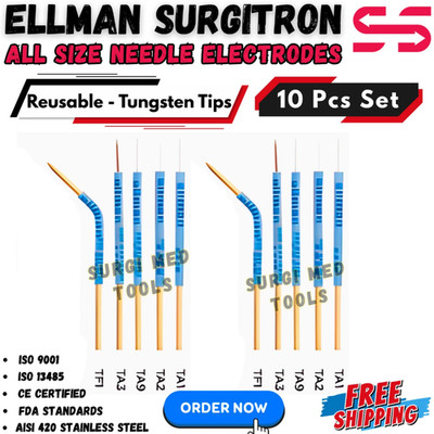 Ellman Surgitron 10 Pcs Set Handpiece Needle Electrodes Reusable - Tungsten Tips