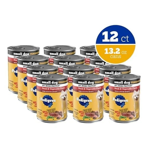 Pedigree Small Dog Tender Bites in Gravy, Steak & Vegetable Flavor Canned Wet - Изображение 2 из 4