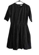 Gap Mini Dress Women Sz 2 Black A-LIne Eyelet Goth Grunge Neutral Boho