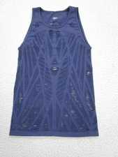Alo Shirt Womens Small Navy Blue Cutout Tank Top Athletic Yoga Layer Activewear