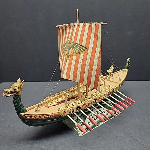 AURORA Vintage Viking Dragon Ship  Model with Oars & Sail – Detailed & Unique