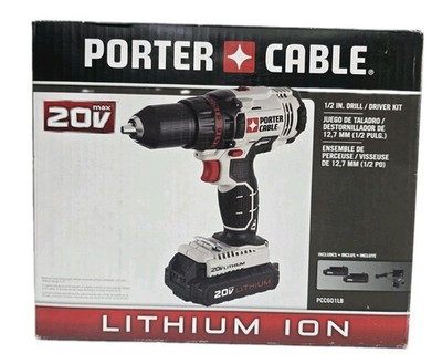 PORTER-CABLE PCC601LB 20V Compact Cordless Drill - Gray
