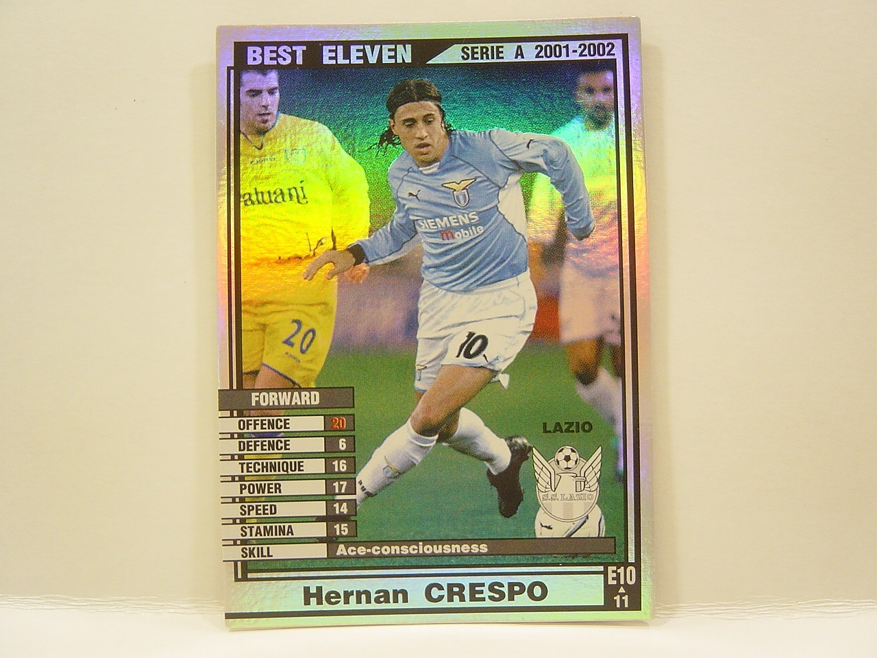Panini WCCF 2001-02 BE Hernan Crespo 1975 Argentina No.10 SS Lazio Best ElevenFW