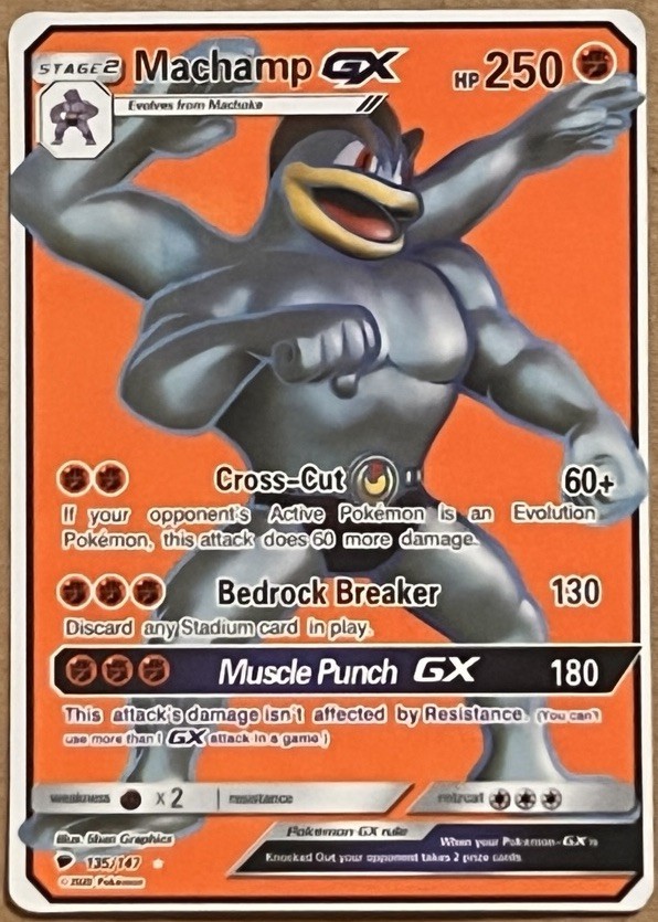Machamp GX Full Art 135/147 Burning Shadows Ultra Rare Pokémon TCG NM/M