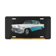Stunning 1958 Chevy Biscayne Classic Vanity Plate | Iconic Vintage Car Metal