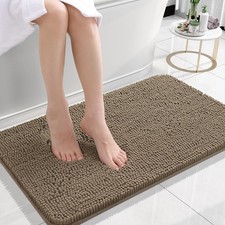 OLANLY Bathroom Rugs 24x16, Extra Soft Absorbent Chenille Bath Rugs, Rubber B...