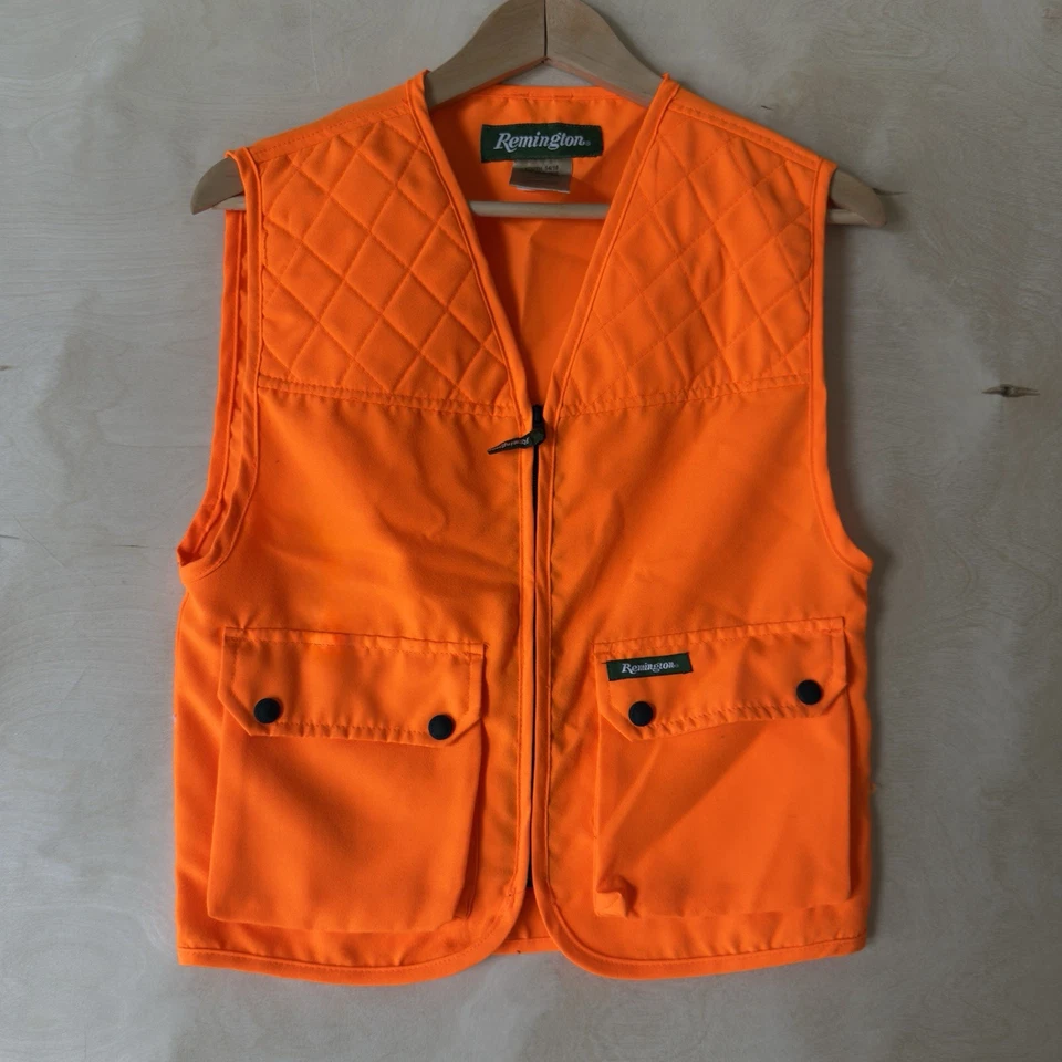 Remington Youth Size XL 14/16 Orange Hunting Safety Gun Vest Pockets Zip-up. D - Image 2 of 4