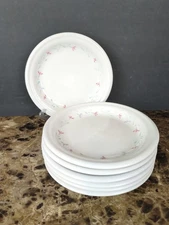 Set of 7 Tienshan Napoli Salad Plates Stoneware 7.5" VERY WORN FADED
