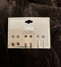 NEW Earrings 6 pairs Nickel Sensitive Hypoallergenic Justice Girls