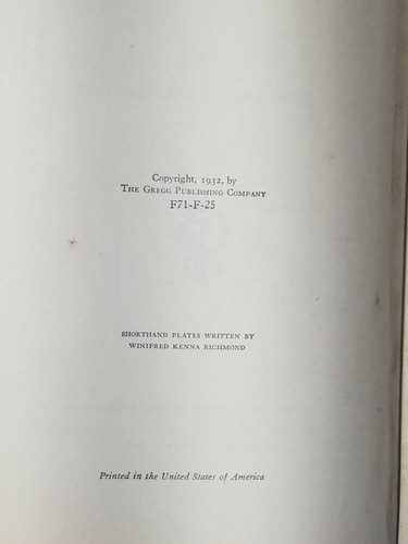 1932 Shorthand Gregg Speed Building By John Robert Gregg Hardcover . - Foto 18 di 24