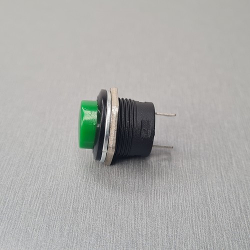 2Pcs R13-507 16mm GREEN Momentary Push Button Switch SPST 2 Pin 3A 250V OFF-(ON) - Picture 3 of 8