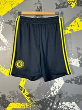 Chelsea Away football Shorts 2009 - 2010 Black Adidas Polyester Mens Size S ig93