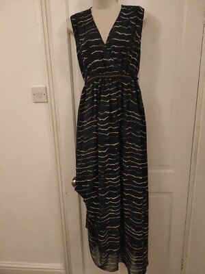 Firetrap Maxi Dress Size MEDIUM 12 14 Dark Blue | eBay UK
