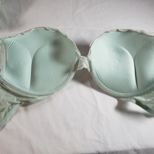 Victoria's Secret Seduction neuwertig grün weiß Set Bomben-BH V-String Strumpfband - Bild 43 von 81