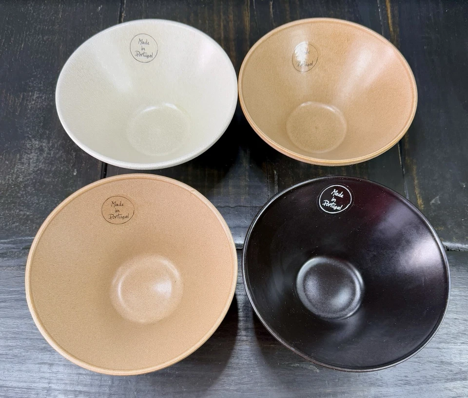 Conjunto de 4 tigelas feitas de Portugal Home Essentials grés marrom preto 3” - Imagem 2 de 4