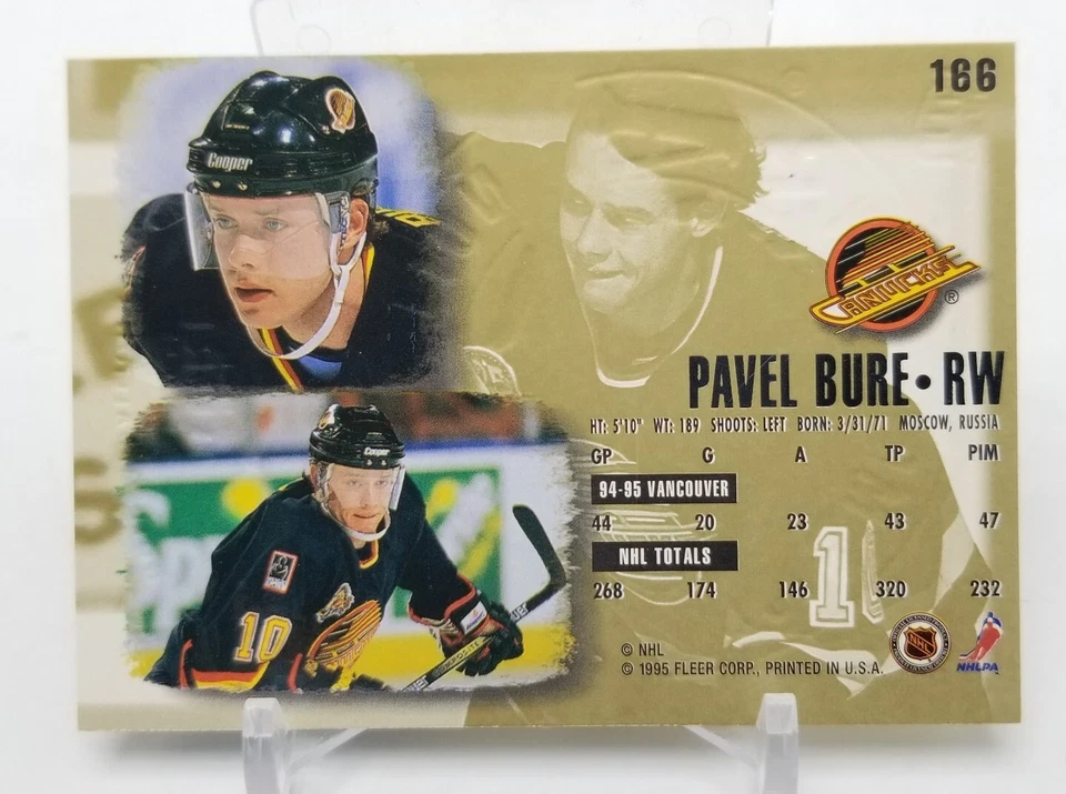 1995-96 Fleer Ultra Hockey PAVEL BURE Gold Medallion Edition Vancouver Canucks - Image 3 of 4